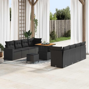vidaXL, VidaXL - Garten-sofa poly-rattan, One Size, Schwarz