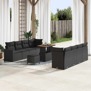 vidaXL, VidaXL - Garten-sofa poly-rattan, One Size, Schwarz