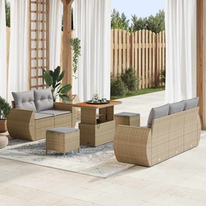 vidaXL, VidaXL - Garten-sofa poly-rattan, One Size, Beige