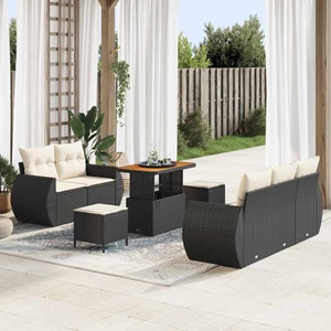 vidaXL, VidaXL - Garten-sofa poly-rattan, One Size, Schwarz