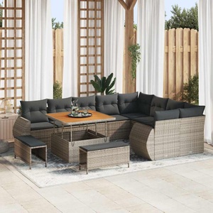vidaXL, VidaXL - Garten-sofa poly-rattan, One Size, Grau