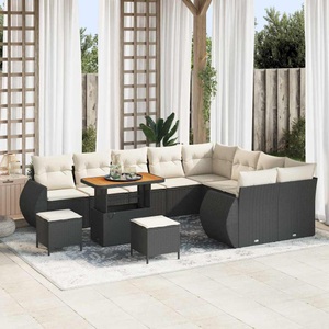 vidaXL, VidaXL - Garten-sofa poly-rattan, One Size, Schwarz