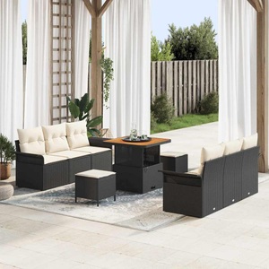 vidaXL, VidaXL - Garten-sofa poly-rattan, One Size, Schwarz