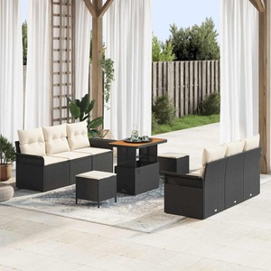 vidaXL, VidaXL - Garten-sofa poly-rattan, One Size, Schwarz