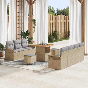 vidaXL, VidaXL - Gartensofa-set poly-rattan, One Size, Beige