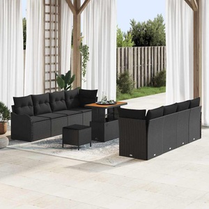 vidaXL, VidaXL - Garten-sofa poly-rattan, One Size, Schwarz