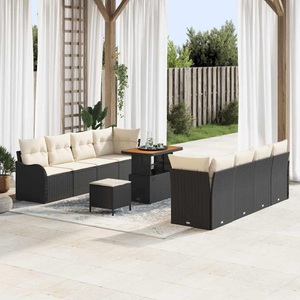 vidaXL, VidaXL - Garten-sofa poly-rattan, One Size, Schwarz