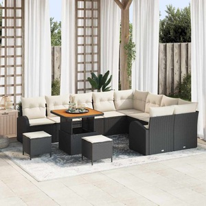vidaXL, VidaXL - Garten-sofa poly-rattan, One Size, Schwarz
