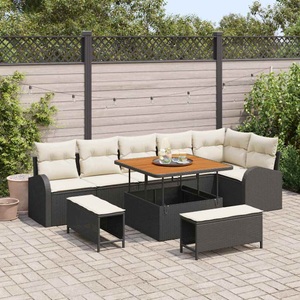 vidaXL, VidaXL - Garten-sofa poly-rattan, One Size, Schwarz