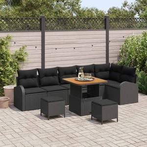 vidaXL, VidaXL - Garten-sofa poly-rattan, One Size, Schwarz