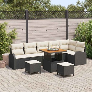 vidaXL, VidaXL - Garten-sofa poly-rattan, One Size, Schwarz