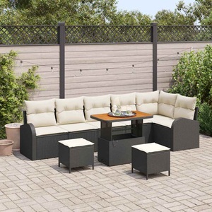 vidaXL, VidaXL - Garten-sofa poly-rattan, One Size, Schwarz