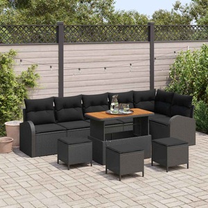vidaXL, VidaXL - Garten-sofa poly-rattan, One Size, Schwarz