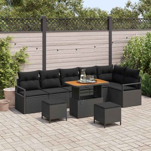 vidaXL, VidaXL - Garten-sofa-set poly-rattan, One Size, Schwarz
