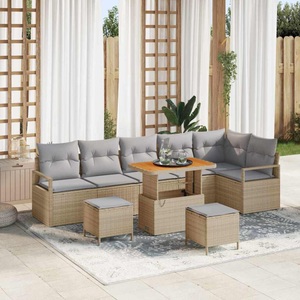 vidaXL, VidaXL - Garten-sofa-set poly-rattan, One Size, Beige