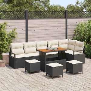 vidaXL, VidaXL - Garten-sofa-set poly-rattan, One Size, Schwarz