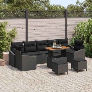 vidaXL, VidaXL - Garten-sofa poly-rattan, One Size, Schwarz