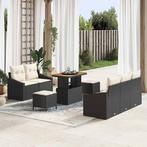 vidaXL, VidaXL - Garten-sofa poly-rattan, One Size, Schwarz