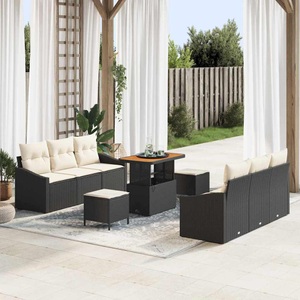 vidaXL, VidaXL - Garten-sofa poly-rattan, One Size, Schwarz