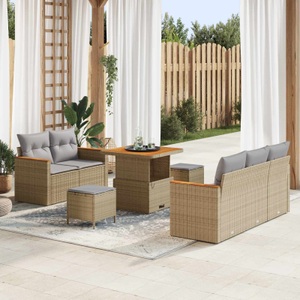vidaXL, VidaXL - Garten-sofa poly-rattan, One Size, Beige