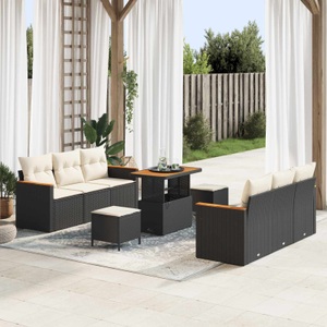 vidaXL, VidaXL - Garten-sofa poly-rattan, One Size, Schwarz