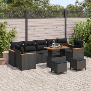 vidaXL, VidaXL - Garten-sofa poly-rattan, One Size, Schwarz