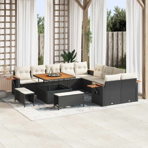 vidaXL, VidaXL - Garten-sofa poly-rattan, One Size, Schwarz