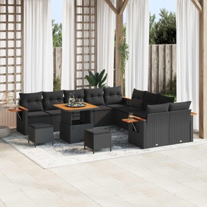vidaXL, VidaXL - Garten-sofa poly-rattan, One Size, Schwarz