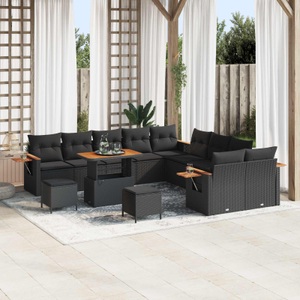 vidaXL, VidaXL - Garten-sofa poly-rattan, One Size, Schwarz