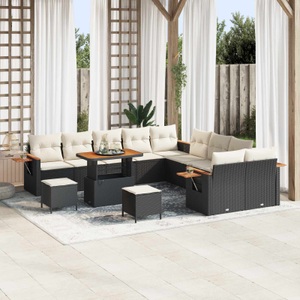vidaXL, VidaXL - Garten-sofa poly-rattan, One Size, Schwarz