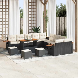 vidaXL, VidaXL - Garten-sofa poly-rattan, One Size, Schwarz