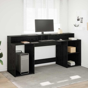 vidaXL, vidaXL Schreibtisch Schwarze Eiche 200 x 55 x 91 cm Holzwerkstoff