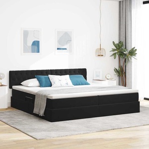 vidaXL, vidaXL Aufbewahrungsbett mit Matratze Schwarz 200 x 200 cm Samt