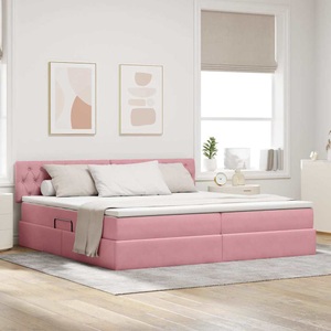 vidaXL, vidaXL Aufbewahrungsbett mit Matratze Rosa 200 x 200 cm Samt