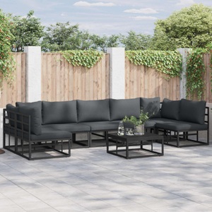 vidaXL, VidaXL - Garten-sofa aluminium, One Size, Schwarz