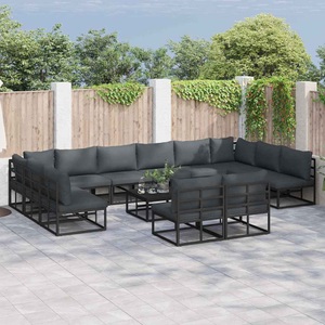 vidaXL, VidaXL - Garten-sofa aluminium, One Size, Schwarz