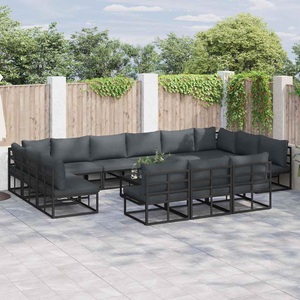 vidaXL, VidaXL - Outdoor-sofa aluminium, One Size, Schwarz