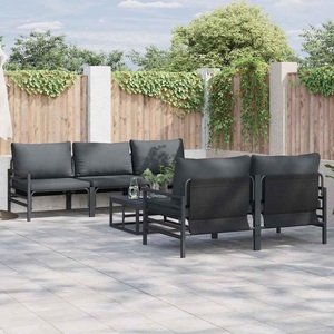 vidaXL, VidaXL - Garten-sofa stahl, One Size, Schwarz