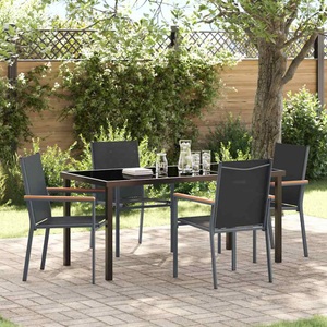 vidaXL, VidaXL - Garten essgruppe textilene, One Size, Schwarz