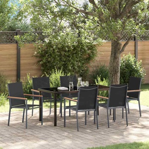 vidaXL, VidaXL - Garten essgruppe textilene, One Size, Schwarz