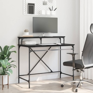vidaXL, vidaXL Schreibtisch Schwarz Eichen-Optik 100 x 50 x 90 cm