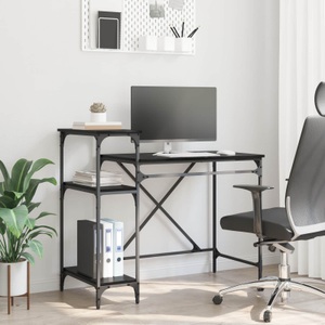 vidaXL, vidaXL Schreibtisch Schwarz Eichen-Optik 105 x 50 x 90 cm