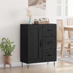 vidaXL, vidaXL Sideboard Schwarze Eiche 69,5 x 34 x 90 cm Holzwerkstoff