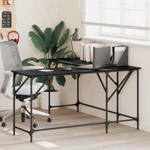 vidaXL, vidaXL Schreibtisch Schwarz Eichen-Optik 149 x 149 x 75 cm