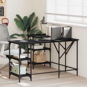 vidaXL, vidaXL Schreibtisch Schwarz Eichen-Optik 139 x 139 x 75 cm