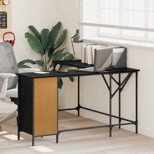 vidaXL, vidaXL Schreibtisch Schwarz Eichen-Optik 141 x 141 x 75 cm