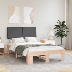 vidaXL, vidaXL Bettgestell mit gepolstertem Kopfteil Dunkelgrau 120 x 200 cm