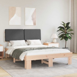 vidaXL, vidaXL Bettgestell mit gepolstertem Kopfteil Dunkelgrau 120 x 190 cm