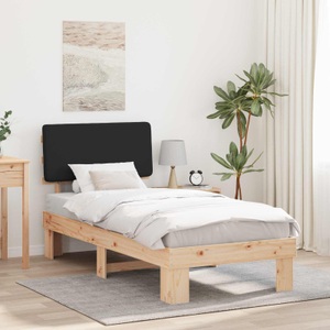 vidaXL, vidaXL Bettgestell mit gepolstertem Kopfteil Schwarz 100 x 200 cm