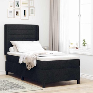 vidaXL, vidaXL Boxspringbett mit Matratze Schwarz 200 x 80 cm Stoff
